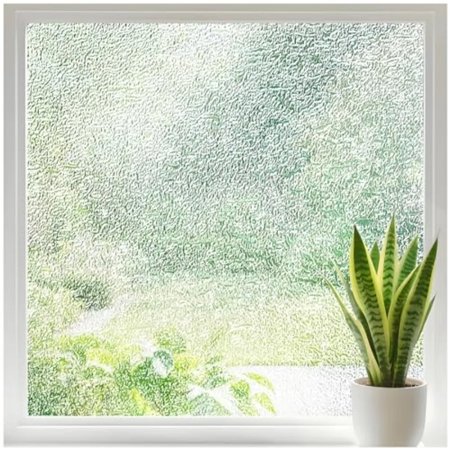 

Frosted Glass Window Privacy Film with Texture, Static Clg UV Blockg Removable Coverg, Decorative Frostg Film for Home Office B