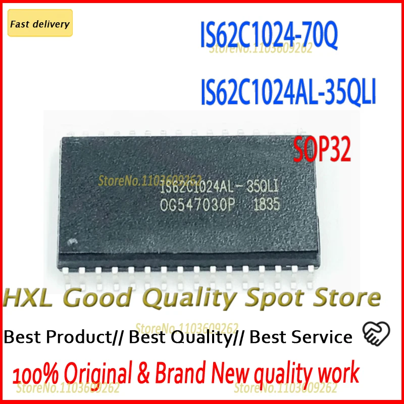 Original Genuine 10PCS /lot  IS62C1024L-70Q IS62C1024L IS62C1024 SSOP IS62C1024AL-35QLI IS62C1024AL SOP32 in stock ic