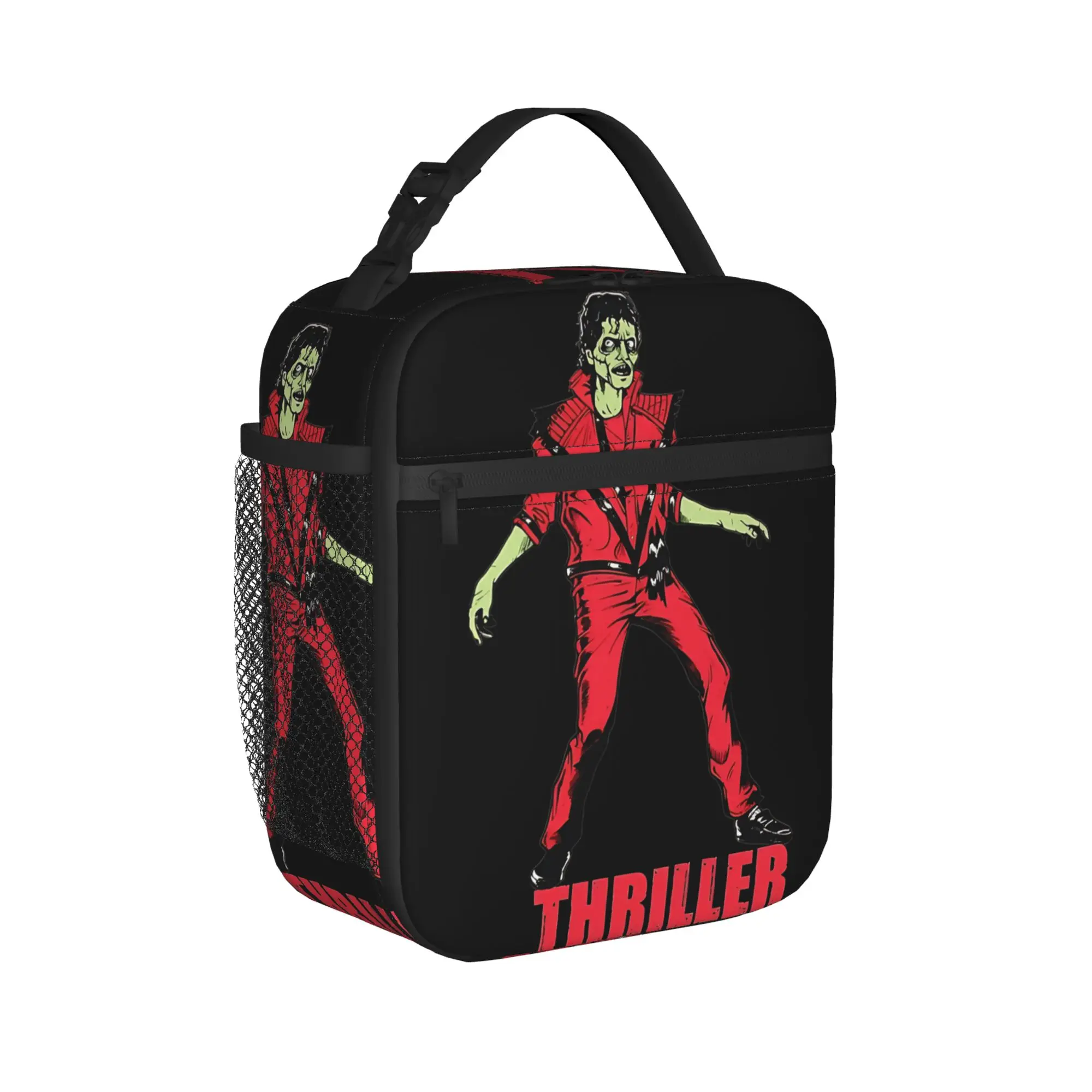 Thriller MJ king of pop Insulated Lunch Bags Cooler Bag Meal Container Large Tote Lunch Box Food Handbags Office  Picnic
