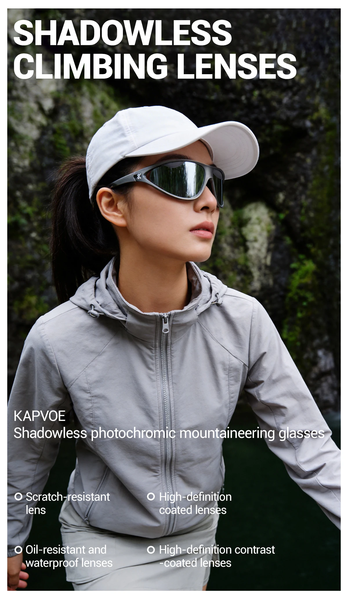 Kapvoe Neue Wander-Sonnenbrille Camping Mode-Sonnenbrille für Männer Photochrome Fahrradbrille MTB-Bike-Brille Angelbrille Sportbrille – Detail 1