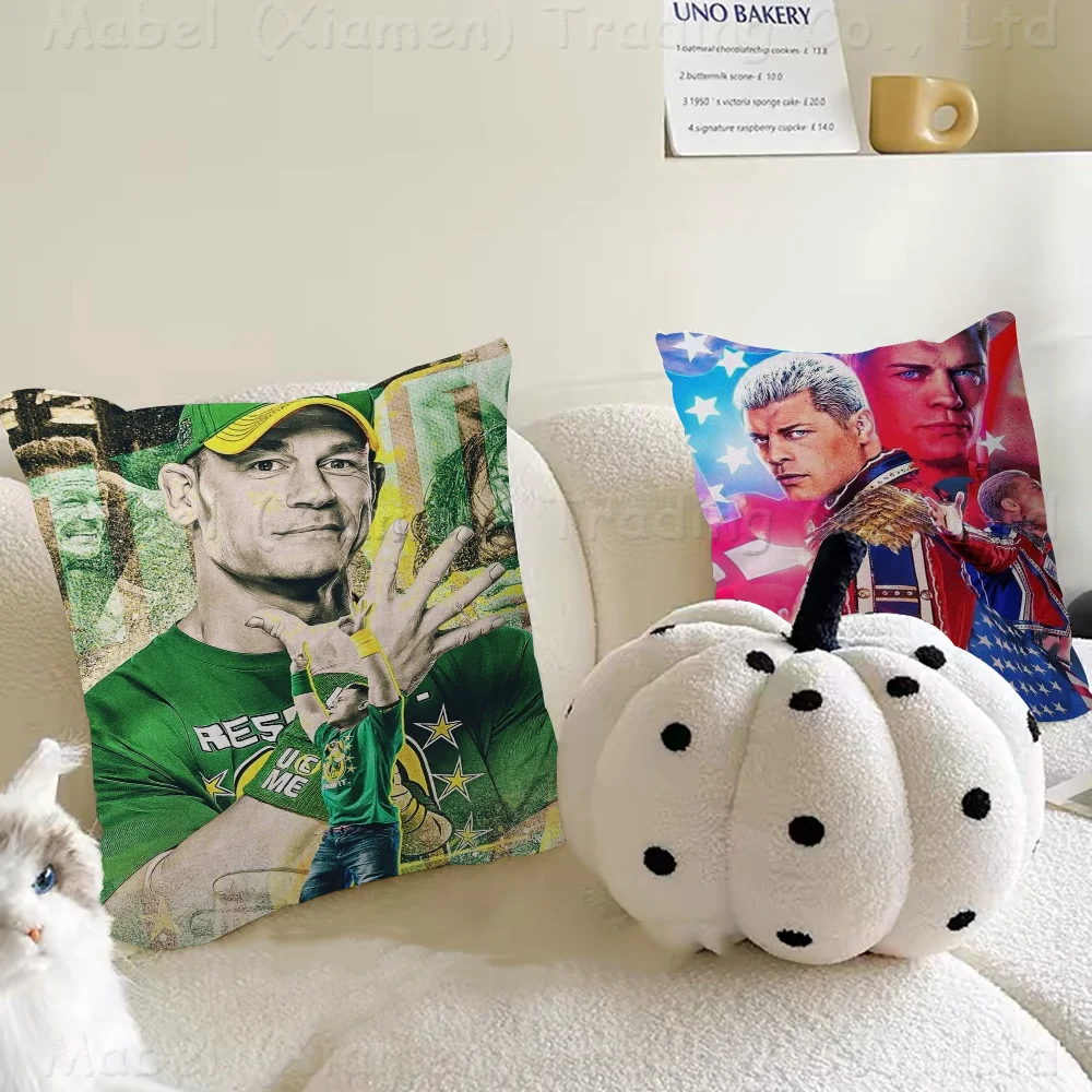 Wrestling Star Roman Reigns Stitch Lucky Dragon Pillow Cover Sofa Cushion Cover Home Room Decoration Children Gift