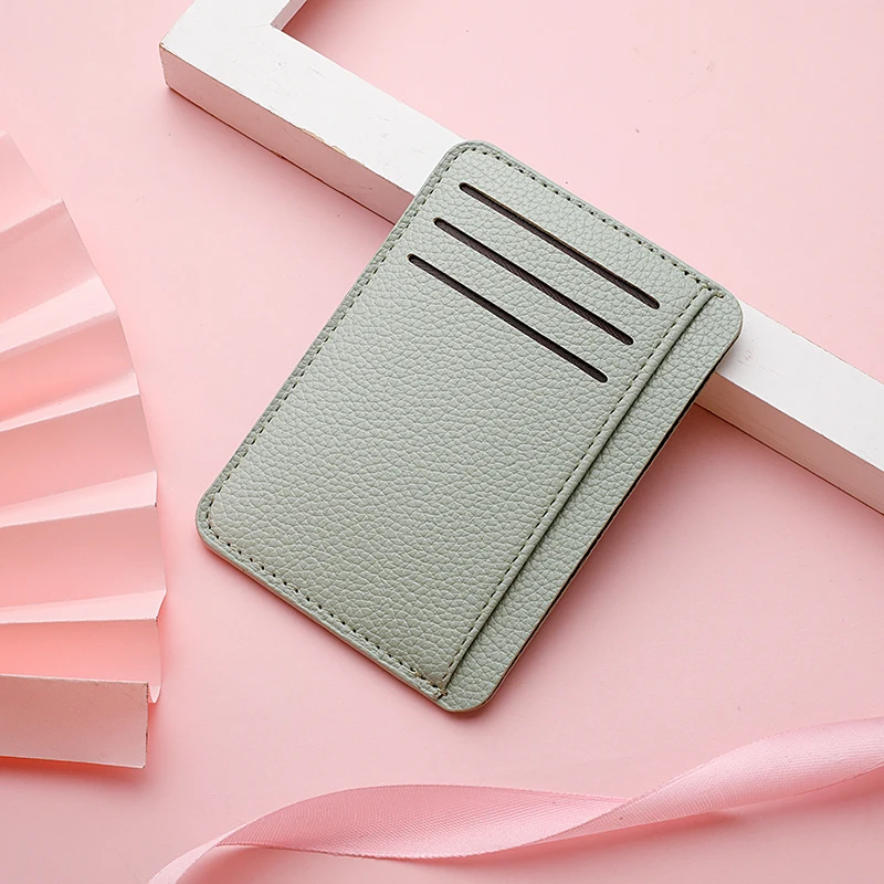1Pc Neue Ultra-dünne Weiche Brieftasche PU Leder Mini Kreditkarte Brieftasche Candy Farbe Bank Kreditkarte Box Weiblich männlich Visitenkarte Set – Detail 8