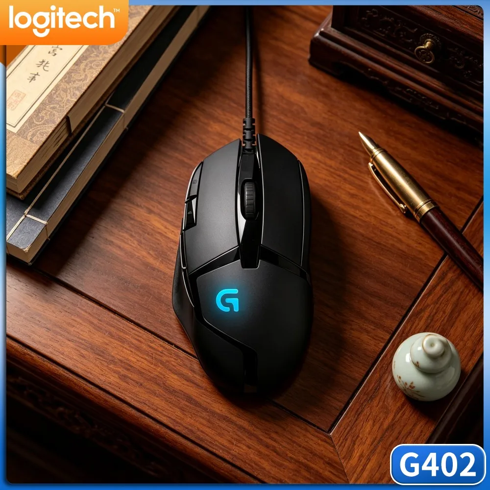 Logitech G402 Hyperion Fury USB Mouse Four DPI Preset Profiles Lightweight Body For Laptop Gaming And Daily Office Tasks