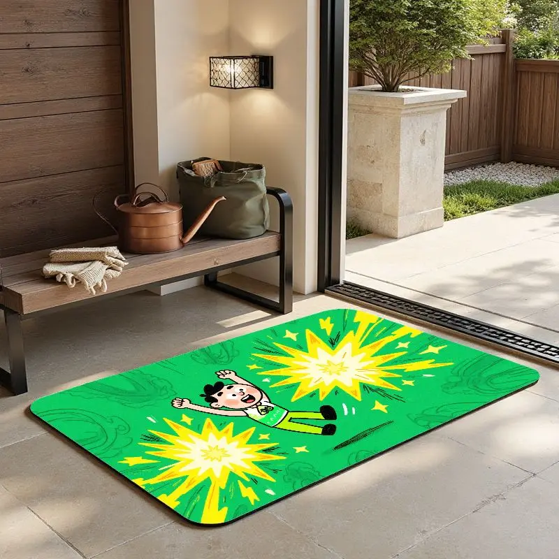 

MatMuse Excited Boy with Explosion Soft Diatomaceous Earth Mat Floor mats Entrance Easy Clean Balcony Washable Hallway Door Mat