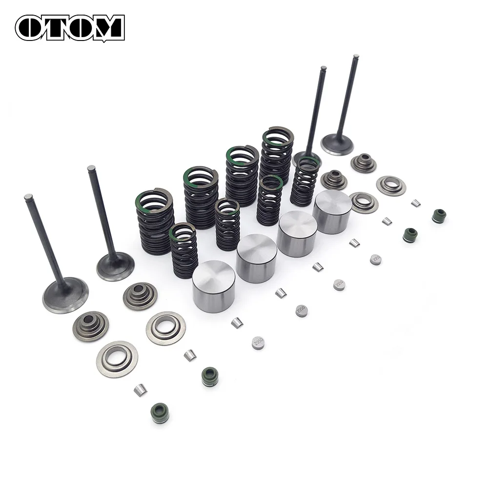 OTOM For LONCIN CR6 VOGE300R KAWASAKI KLX 250 300 YF300 Intake Exhaust Valve Stem Adjusting Shim Lock Clamp Oil Seal Spring Set