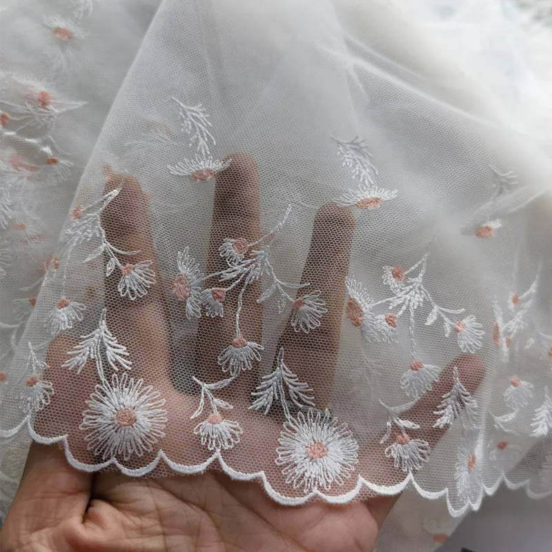 

20-метровая сетчатая вышитая тюлевая кружевная бейка для бахромы, свадебных платьев, аппликаций, одежда, ткань, швейные аксессуары