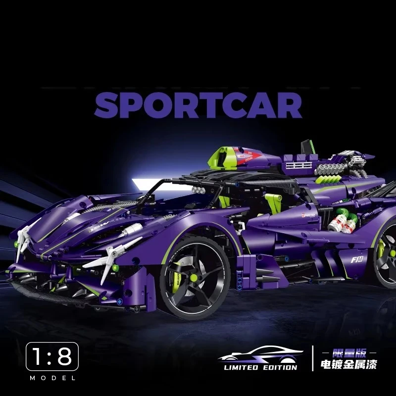 GULY 10614 Creative EVO Supercar Building Blocks 1:8 Remote Control Model, 3664 Pcs City MOC Tech Building Blocks Boy Gift view 2