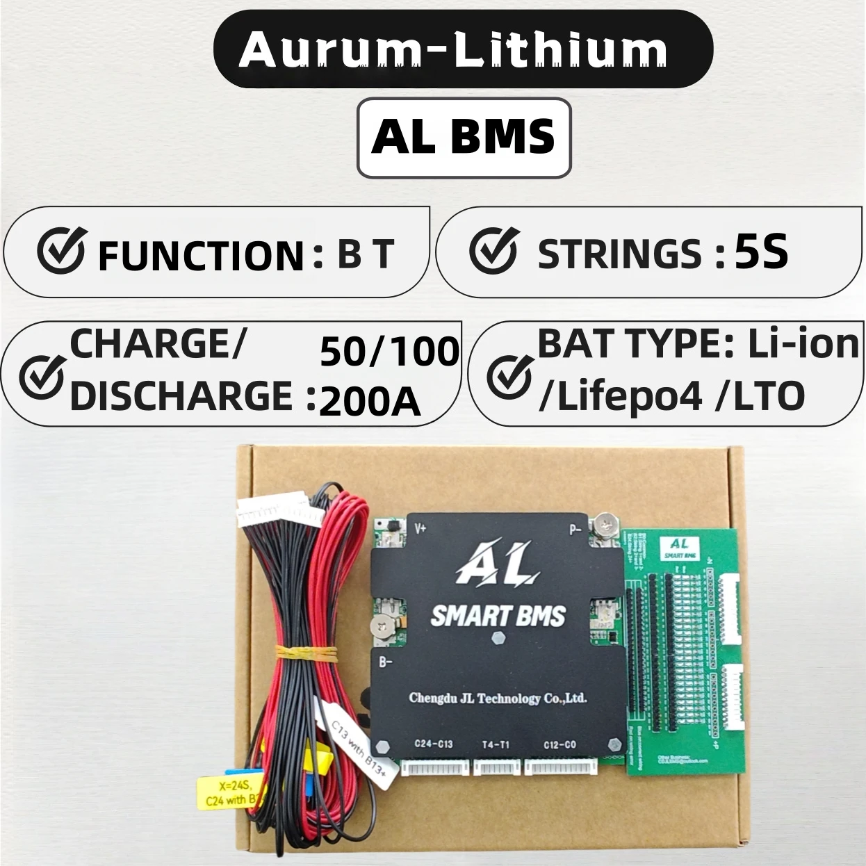 5S10P AL Smart BMS 3S-24S 30A-200A AL BMS Система управления аккумулятором для домашней энергии LTO Lifepo4 — балансирующий партнер