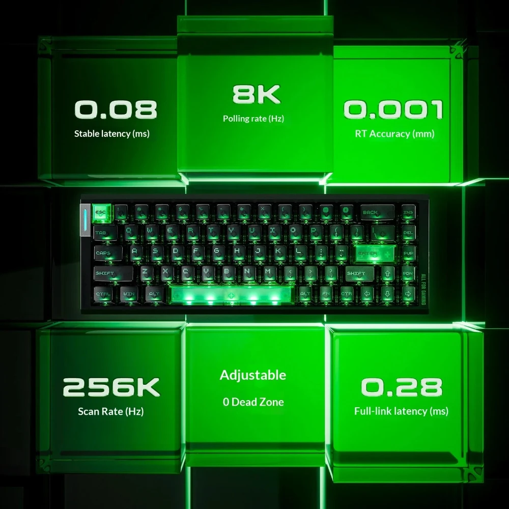Teclados Gaming ATK RS63 AIR / RS6 AIR con Eje Magnético, 8000Hz, 0.001mm RT, Cableados, RGB, Gasket, CNC, Baja Latencia, Rapid Trigger, para Esports y PC 4