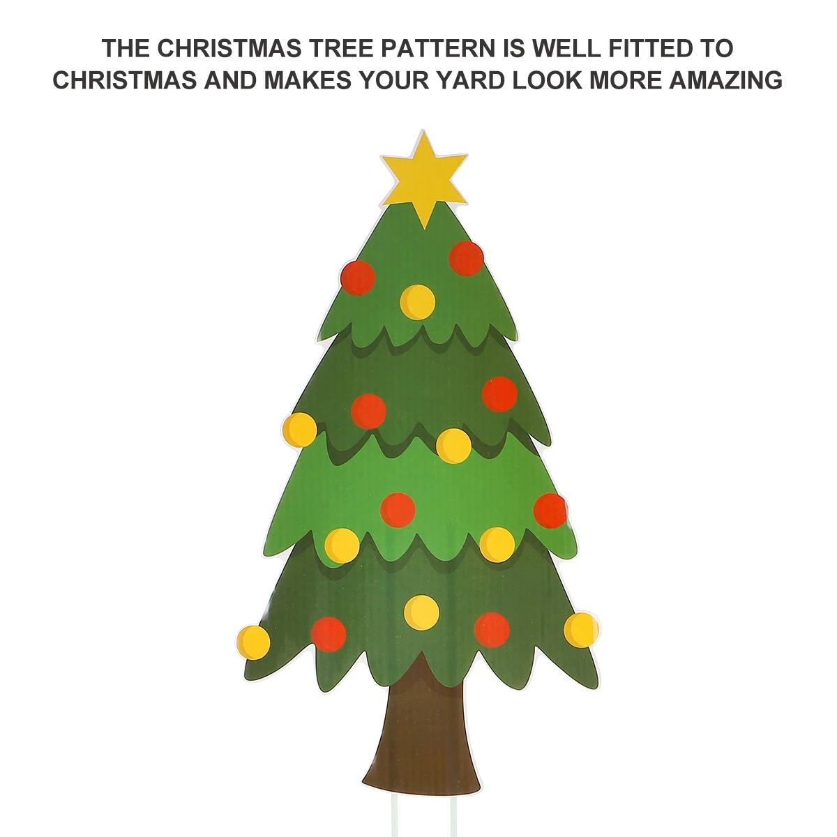 

Garden Stakes Christmas Tree Insert Decorations Yard Signs Metal Outdoor Green Plastic