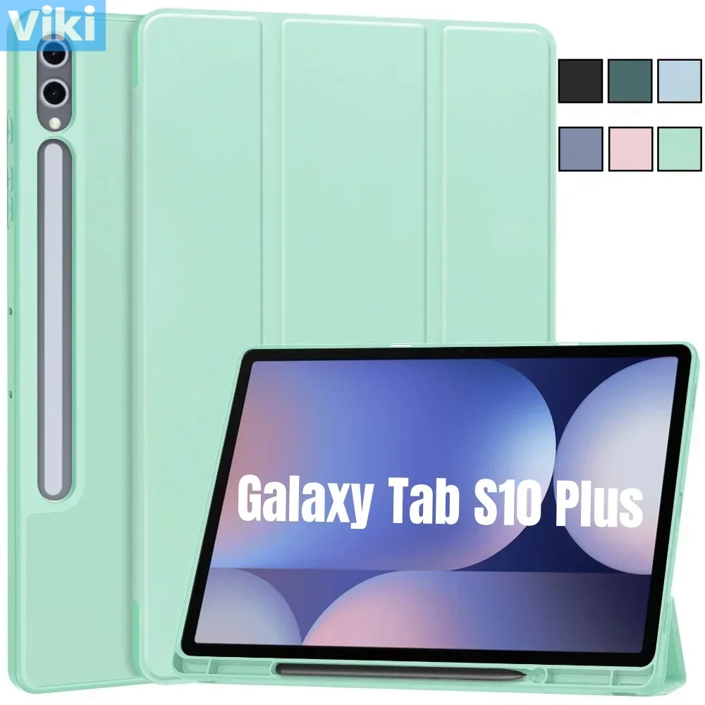 

For Samsung Tab S10 Plus Case 12.4" With Pencil Holder Funda Cover For Galaxy Tab S10 Plus S10+ Case X820 X826