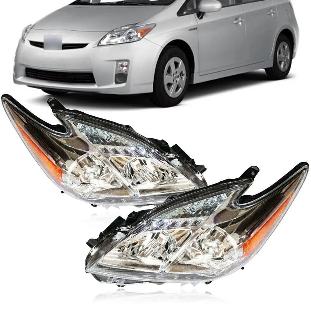 

LH RH Headlights Headlamps Assembly Set For Toyota Prius Halogen Model 2010 2011