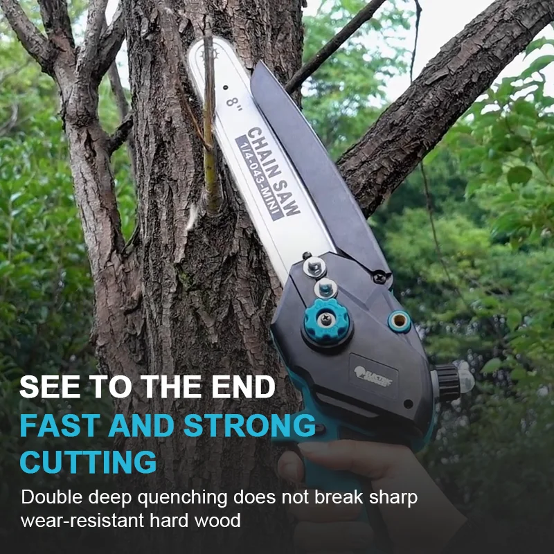 Electric Goddess DLJ007 Brushless Chain Saw 8-inch Shielded Handheld Cordless Saw Tree Cutting Power Tool 18-21v Makita Battery