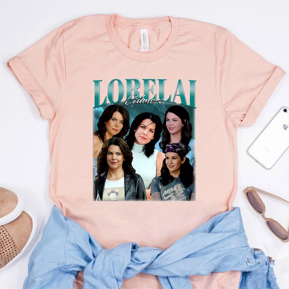 Lorelai gilmore-女の子のTシャツ,男性のTシャツ,レトロスター,透かし彫りのコーヒートップ,ファン限定,ギフト