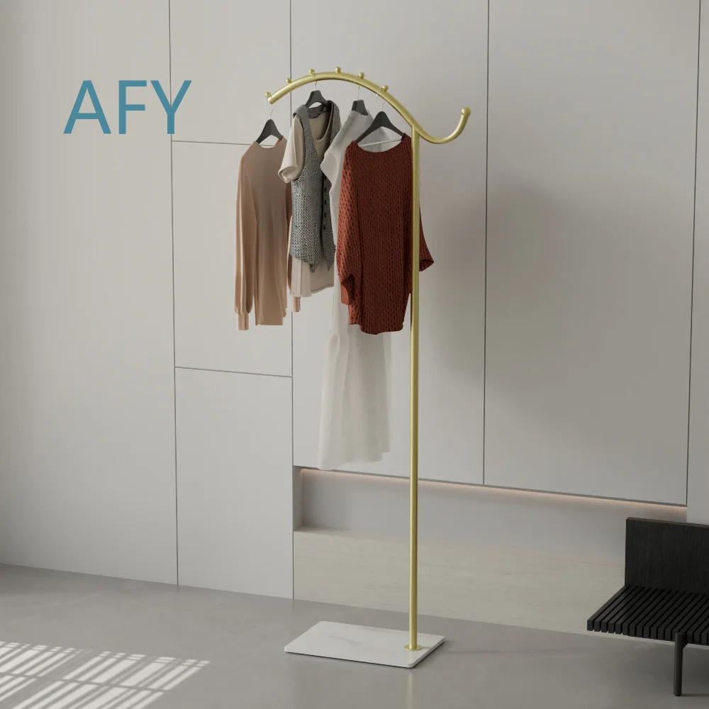 Nordic Simple Coat Rack for Floor to Ceiling Bedroom Living Room Hanger Household Cream Wind Vertical Single Rod Hanging Bag