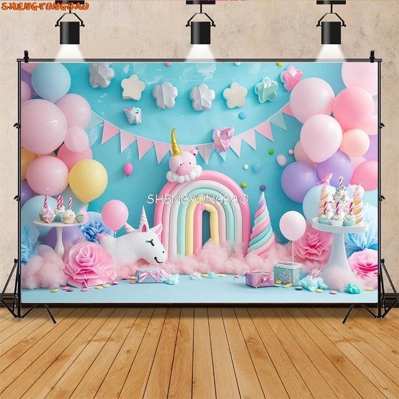 Baby Shower Decoration Birthday Party Photography Backdrops Props Balloons Arch Children Newborn Photo Studio Background BS-03