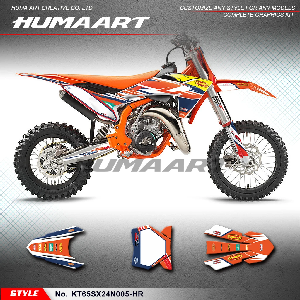 ชุดออกแบบห่อรูปลอกรถจักรยานยนต์ของ Humaart สำหรับ KTM SX 65 2024 KT65SX24N005-HR