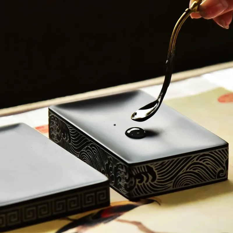 Natural Stone Inkstone - Traditional Chinese Calligraphy Set (Four Treasures) - Scholar's Rock Painting & Writing Tool