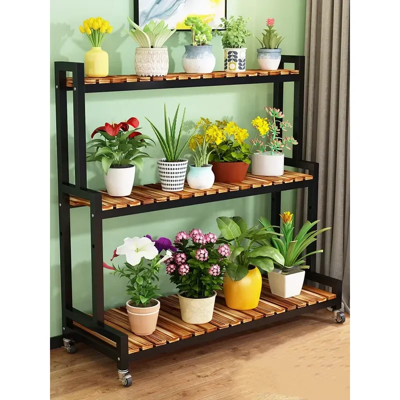 for 3-Tier Wooden Multi-Layer Plant Stand for Garden Patio Classic Design Flower Pot Rack for Decorative Use for Desktops
