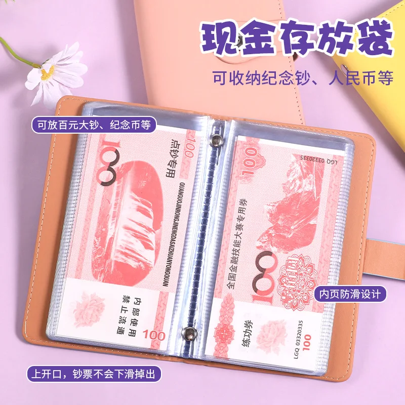 Money Organizer Book Cash Storage Pouch for Bills Receipts Collection Travel Home