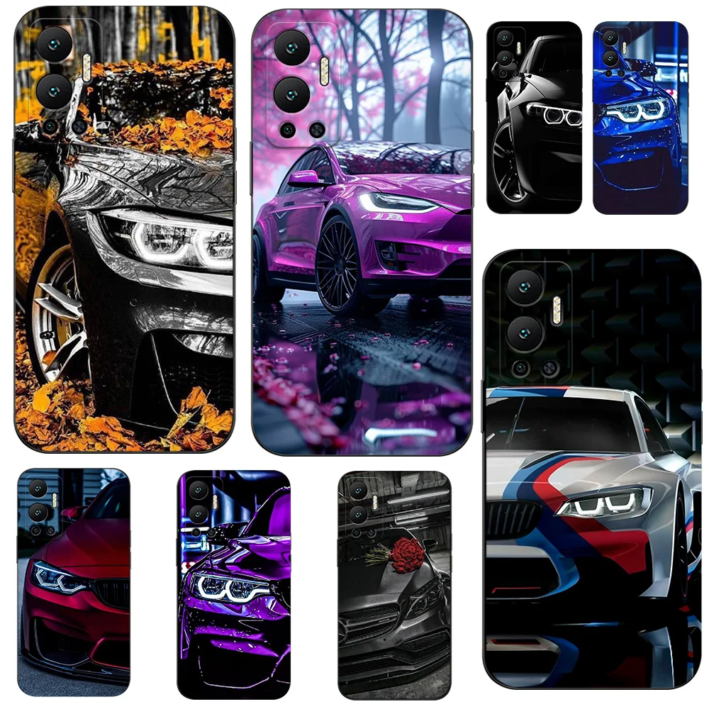 Case For INFINIX HOT 12(X6817) Silicon Phone Back Cover black tpu case Luxury cars cool