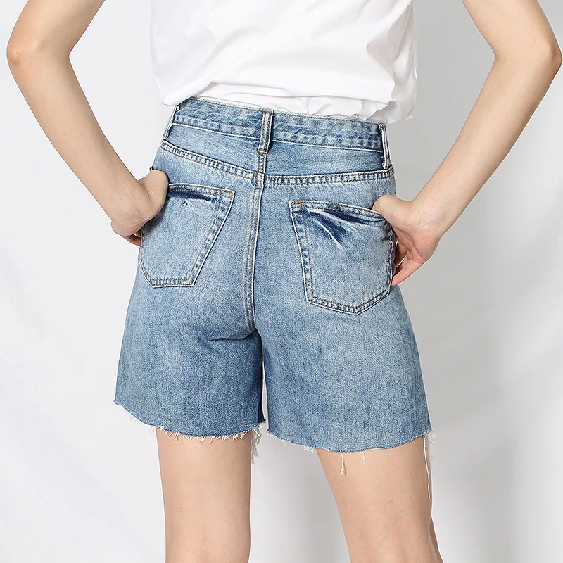 ANJY Estate Nuove Donne Chic Y2K Streetwear Vintage Diatressed Patchwork Croce Cravatta Personalità Della Moda Sexy Denim Hot Shorts A7150