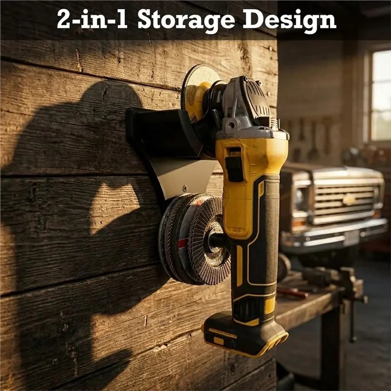 Wall Mount Angle Grinder Holder With Disc Storage,Heavy Duty Grinder Organizer Stand, Power Tool Organizer For Polisher-[No.59 P