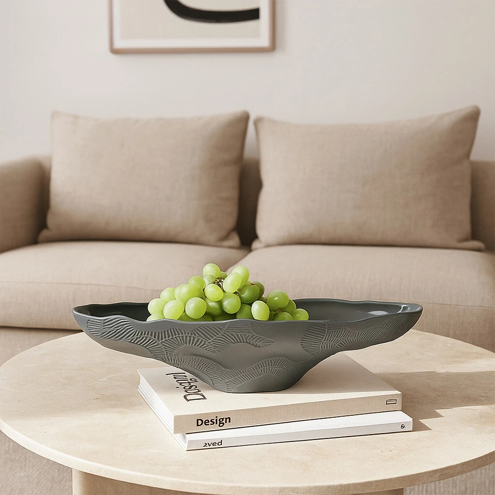 Ceramic handicrafts Nordic style ornament living room long fruit plate