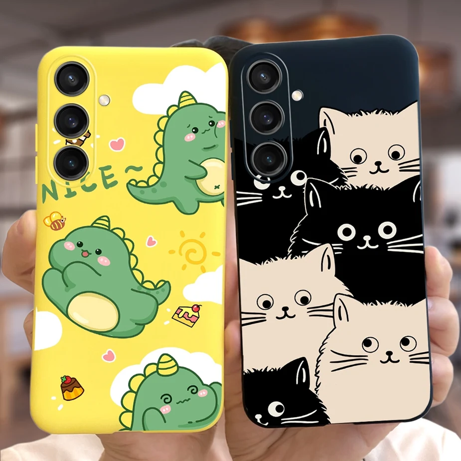 For Samsung Galaxy A15 4G Case Cute Cat Dinosaur Cartoon Cover Soft TPU Phone Case For Samsung A15 A 15 GalaxyA15 SM-A155F Shell