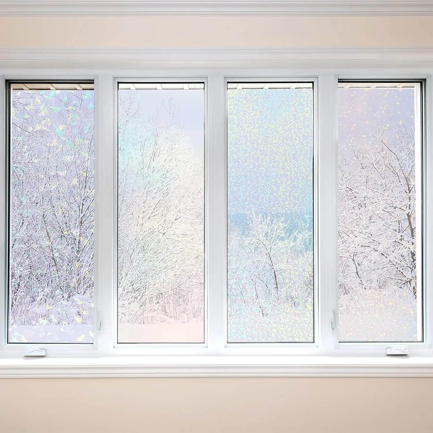 A4 40 hojas-4 estilos película holográfica de laminación en frío pegatina de vinilo autoadhesiva transparente 8,3x11,7 pulgadas hojas laminadas impermeables