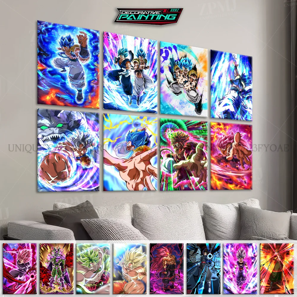Impresiones de alta definición para decoración del hogar, imágenes de pintura, Vegito Vs Gogeta, arte de pared, figuras de Anime de Dragon Ball, póster en lienzo para sala de estar