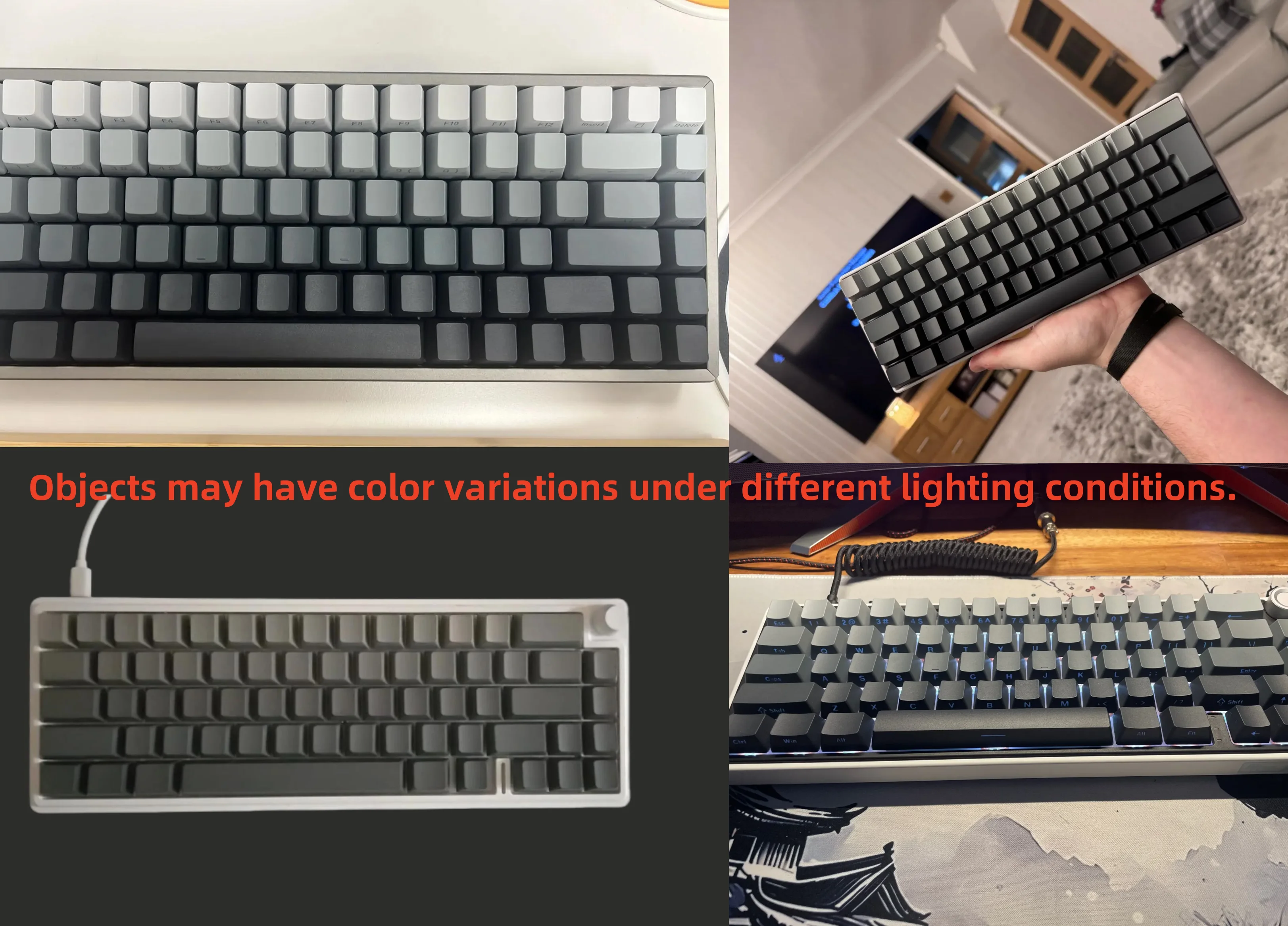 K135 Gradient Keycaps Side Printed PBT Double Color Translucency Keycaps OEM Profile for MX Switches Gaming Key Cap