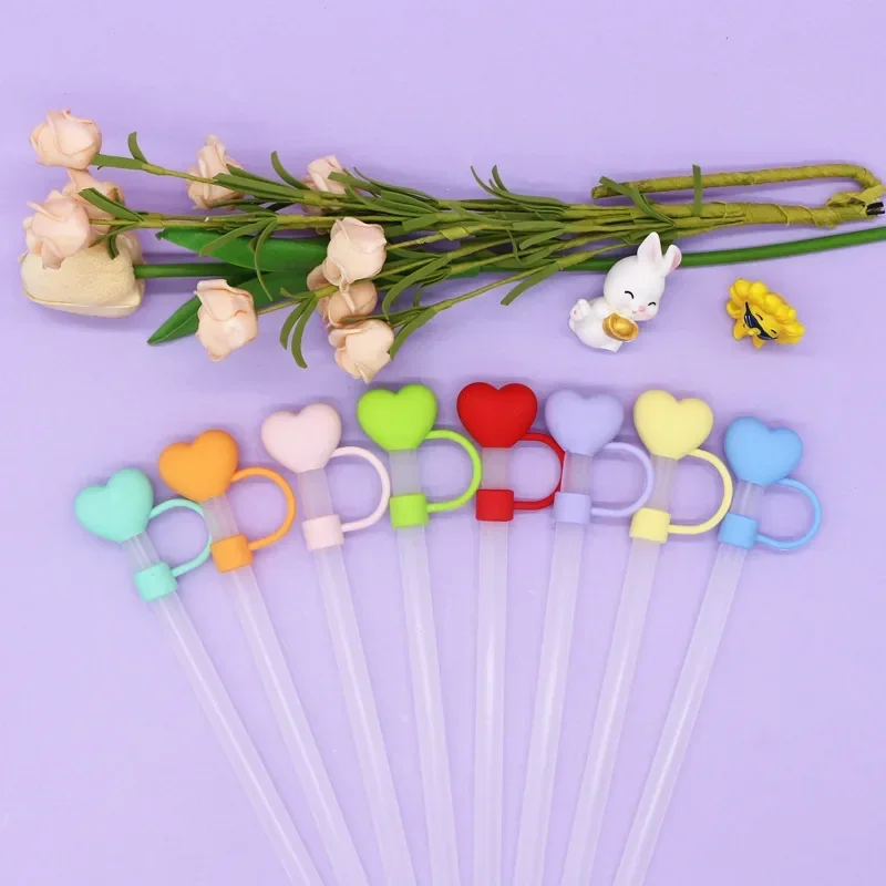 1 Piece Straw Head Cute Heart-shaped Reusable Straw Cap 9-10mm Straw Sealing Tool  Valentine's Day Party Gifts