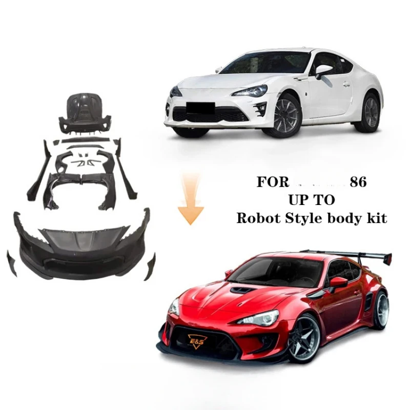 

to Robot Style Body Kit s 86 FRP Front Rear Bumper Side Skirt Spoiler Hood BodyKit
