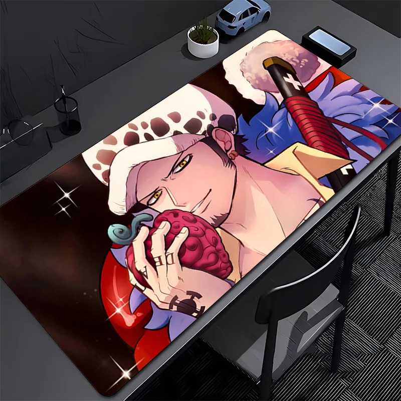 Mouse pad Large ONE PIECE Trafalgar D Water Law e-sports game player mouse pad keyboard pad non-slip mat PC game Anime Mousepad