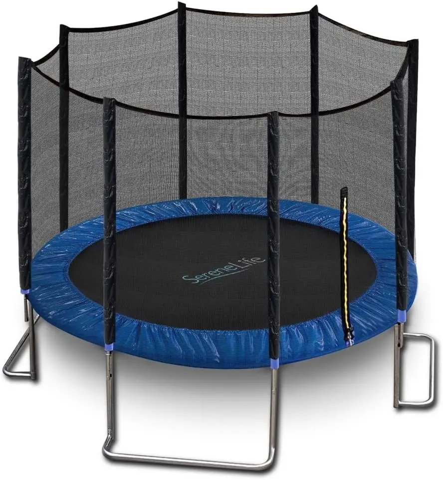 

Outdoor Recreational Backyard Stable, Strong Heavy Duty Trampoline with Safety Enclosure Net, AntiRust Coa