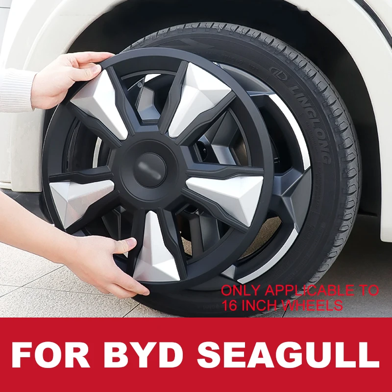 4PCS HubCap Wheel Caps Automobile Replacemen Hub cap Full Rim Cover Accessories For BYD Seagull 16 Inch 2023 2024