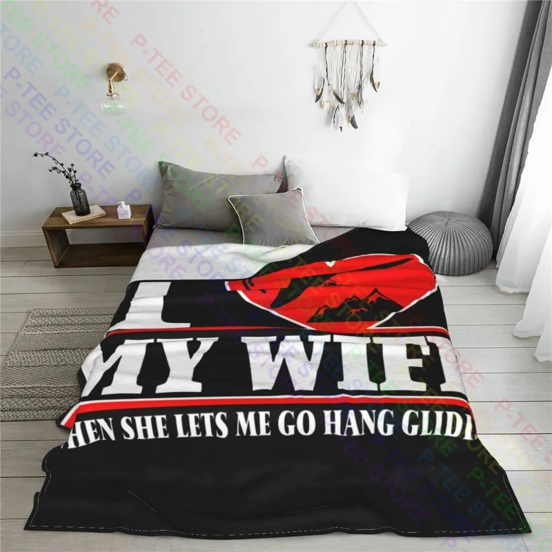 Hang Gliding Love Glider Paraglider I Heart My Wife Blanket Casual Plus Velvet Decorative Sofa