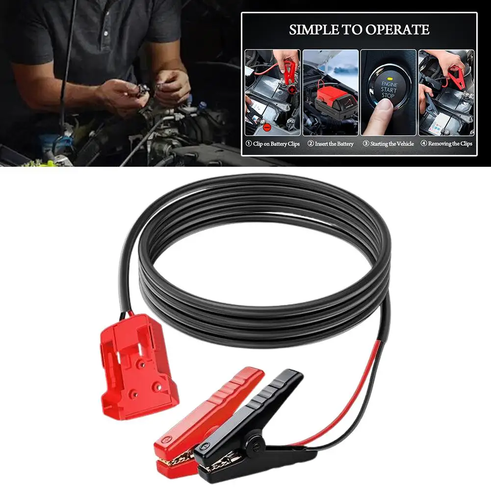 Zapalnik akumulatora samochodowego Samochodowe zestawy zasilania awaryjnego 8awg Kabel 6,56ft Do Milwaukee M18 Jumper Starter Jump Kit Elektronarzędzie A9f4