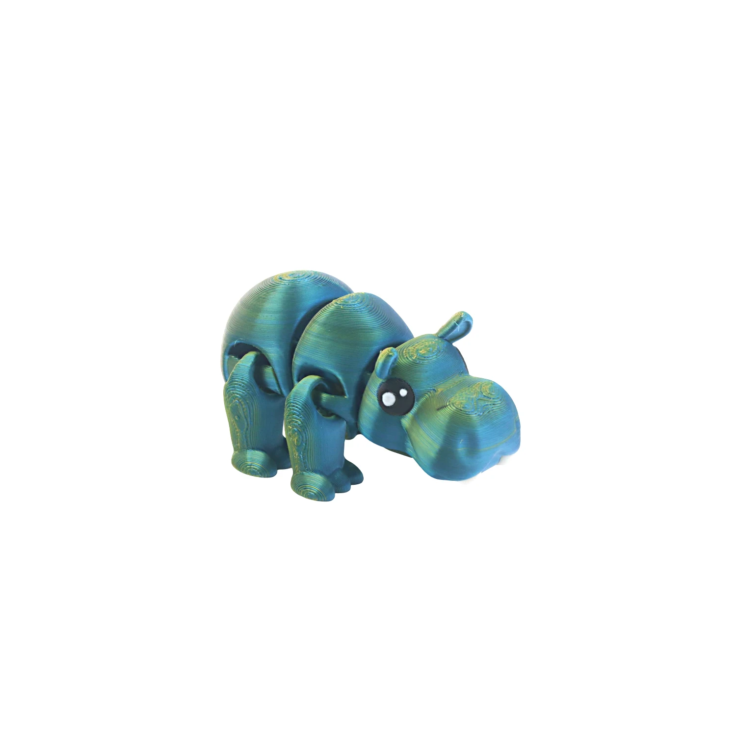 

3D printed animal figurine model, cute miniature hippopotamus, home decoration, joints can swing