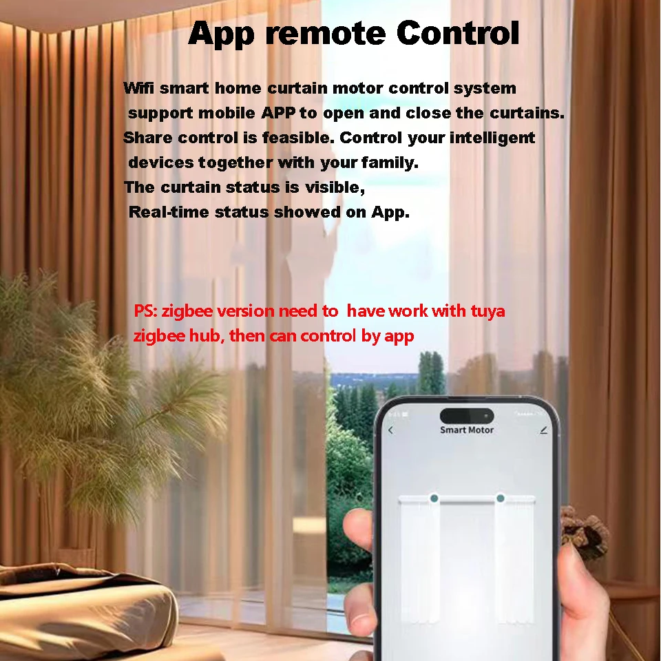 Raex Tuya zigbee Electric Smart Curtain Motor Intelligen engine bluetooth control Support Voice Control Alexa Google Assistant