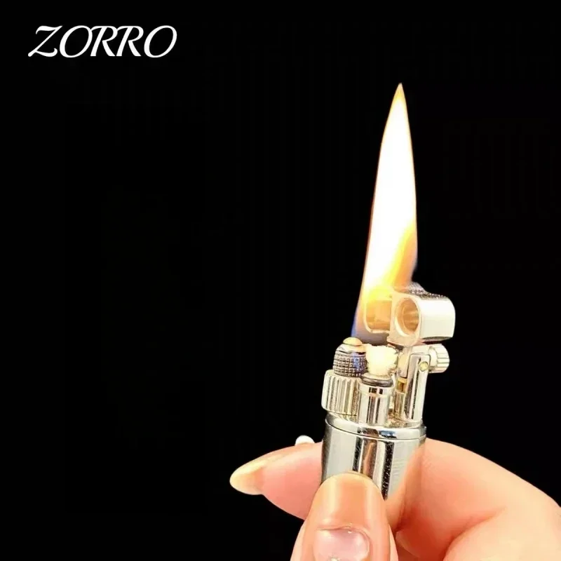 ZORRO Mini Pure Copper Lift Arm Igniter Kerosene Lighter Slim Sideslip Grinding Wheel Igniter Portable Lighters Smoking Gadgets