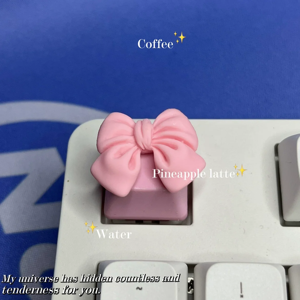 DIY personalizado Bow Key Cap, orelha de coelho, transparente, R4 Eixo transversal, rosa jogo, Keycap teclado mecânico