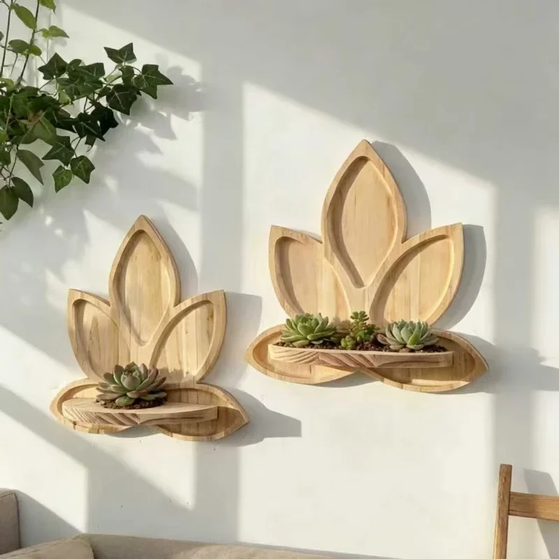 New wall-mounted lotus-shaped durable storage rack for family living rooms
