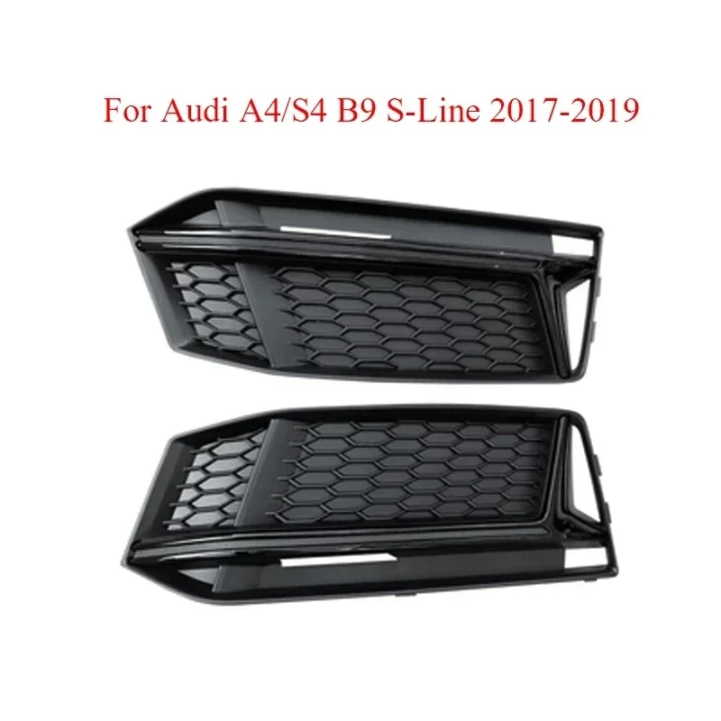 

2 PCS Black Shiny Blackout Front Bumper Grille Light Audi A4 Sline S4 2017-2019 ACC