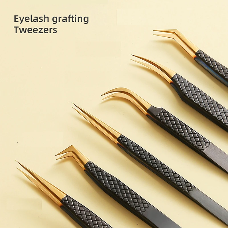 1Pcs Eyelash Tweezers Anti-static Non-magnetic Professional Pincet 3D Eyelash Extension Tweezer 100% Closure Makeup Tool