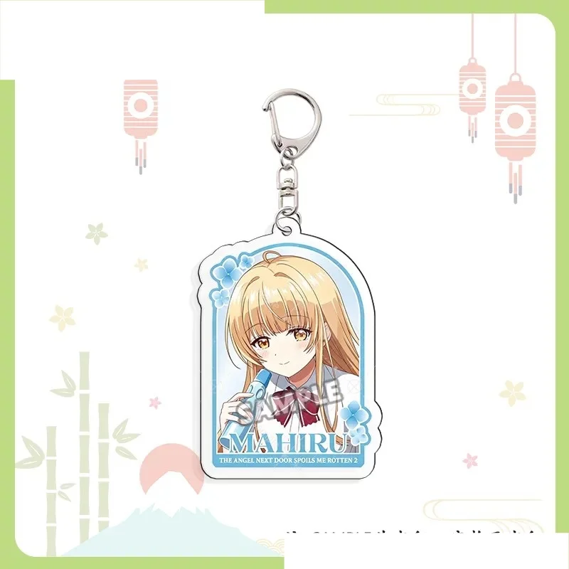 Anime The Angel Next Door Spoils Me Rotten Season 2 Mahiru Shiina Amane Fujimiya Q-Style Acrylic Pendant Keychains Bag Charm