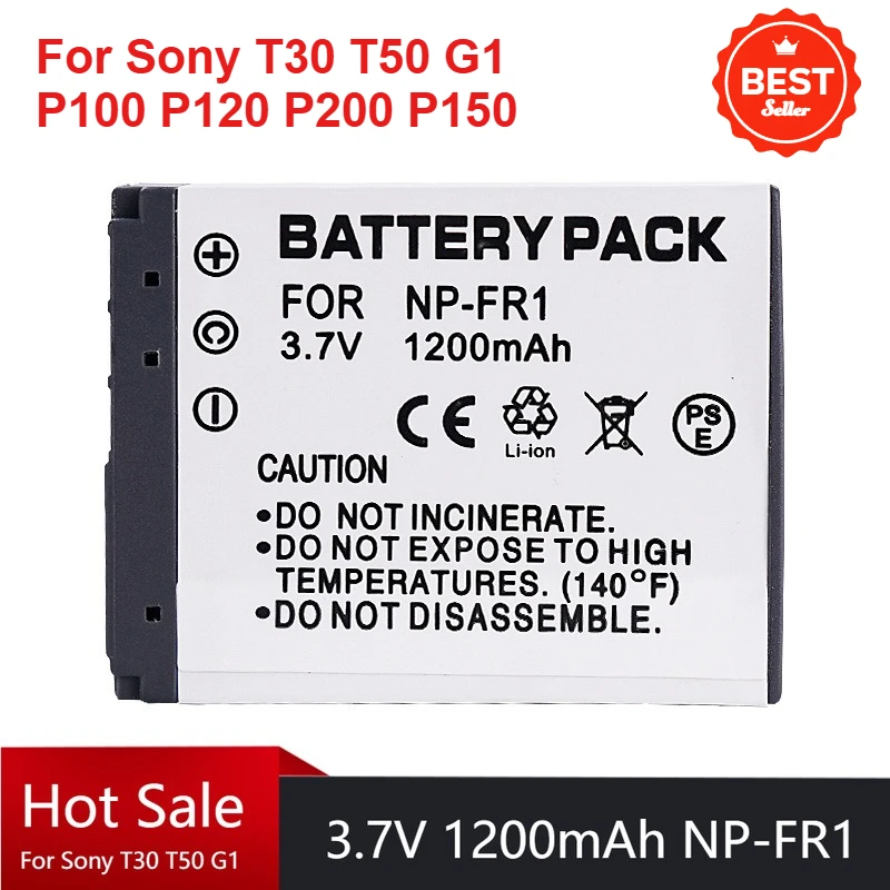 

3.7V 1200mAh NP-FR1 Battery for Sony T30 T50 G1 P100 P120 P200 P150 Camera Battery