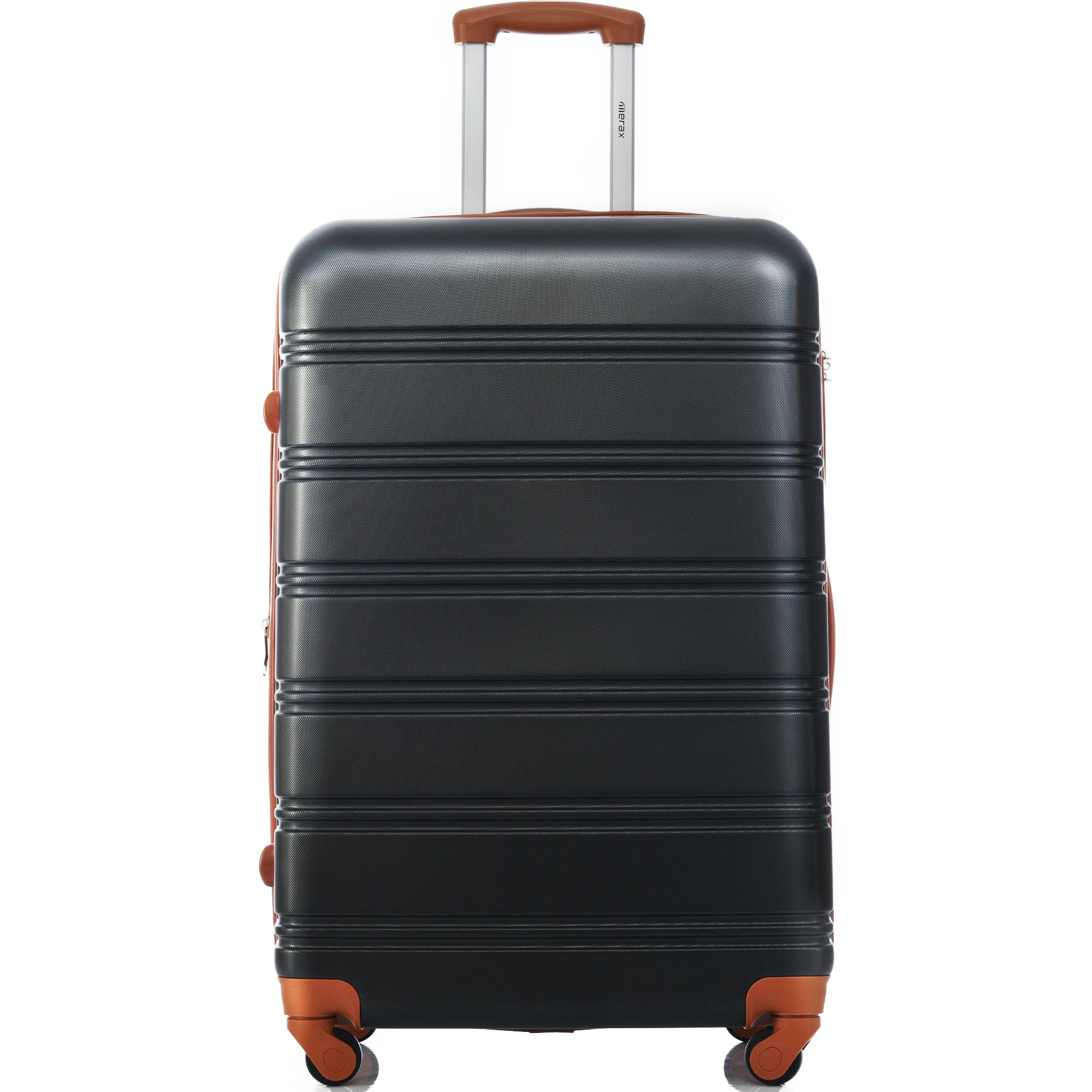 Hard-shell Suitcase suitcase hand luggage 4 rolls ABS material 74.5*50.5*31.5 black + Brown