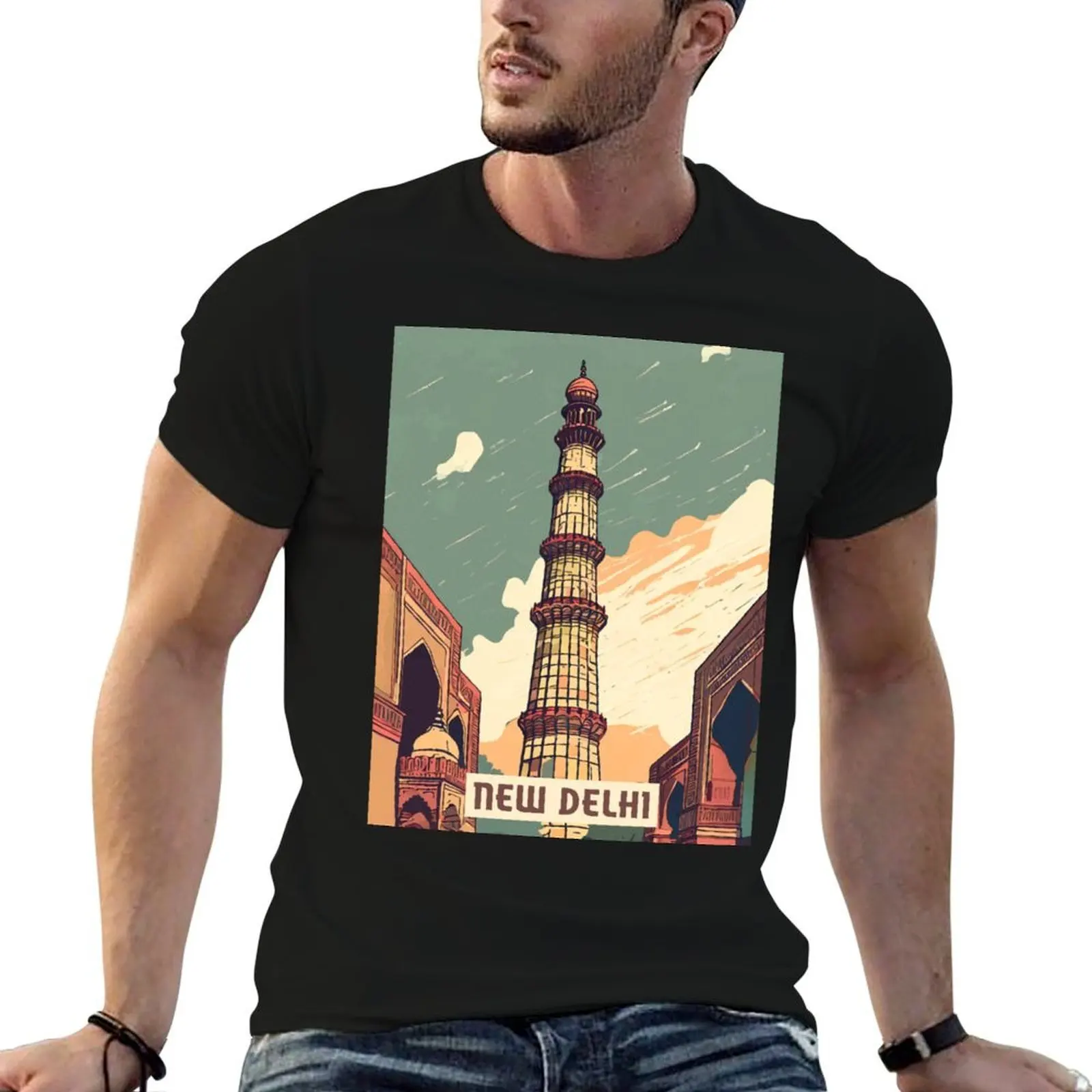 Camiseta New Delhi, camisetas de anime, camisetas extragrandes para hombre, paquete de camisetas blancas para hombre, camiseta de marca de lujo de alta calidad